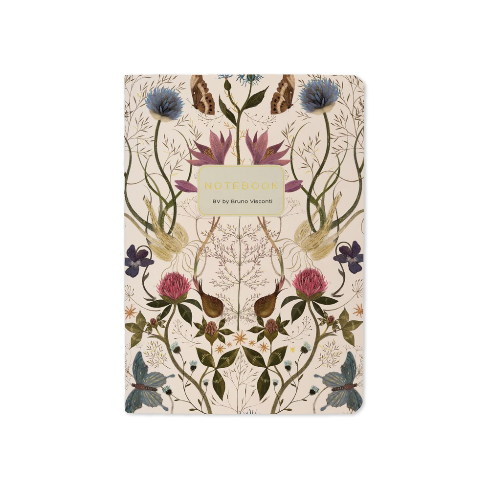 Записная книжка А6  32л. картон, мягк.пер. "Flora. Symmetrical Flora" лин.