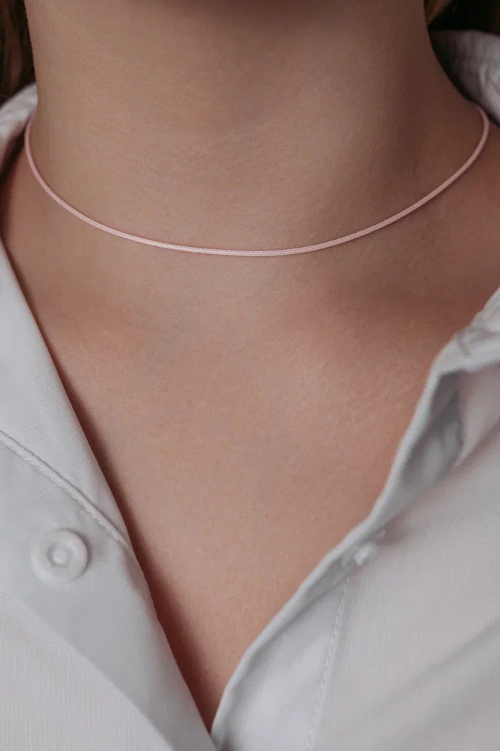 Колье - шнурок розовый