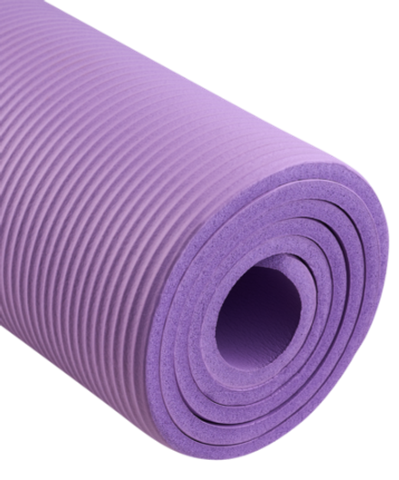 Коврик для йоги и фитнеса FM-301, NBR, 183x61x1,0 см, фиолетовый пастель