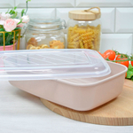 Контейнер 1,6л прямоугольный, темно-кремовый с прозрачной крышкой, №40