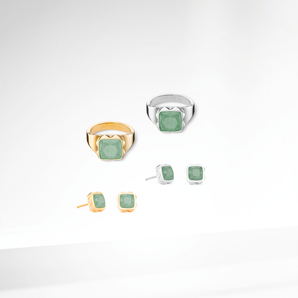 Кольцо Coeur de Lion Green-Silver 1200/40-0517 60
