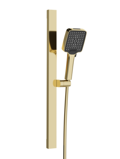 Смеситель для ванны с душем STWORKI Копенгаген S42100GG + Душевой гарнитур Ольборг S20190GG, глянцевое золото