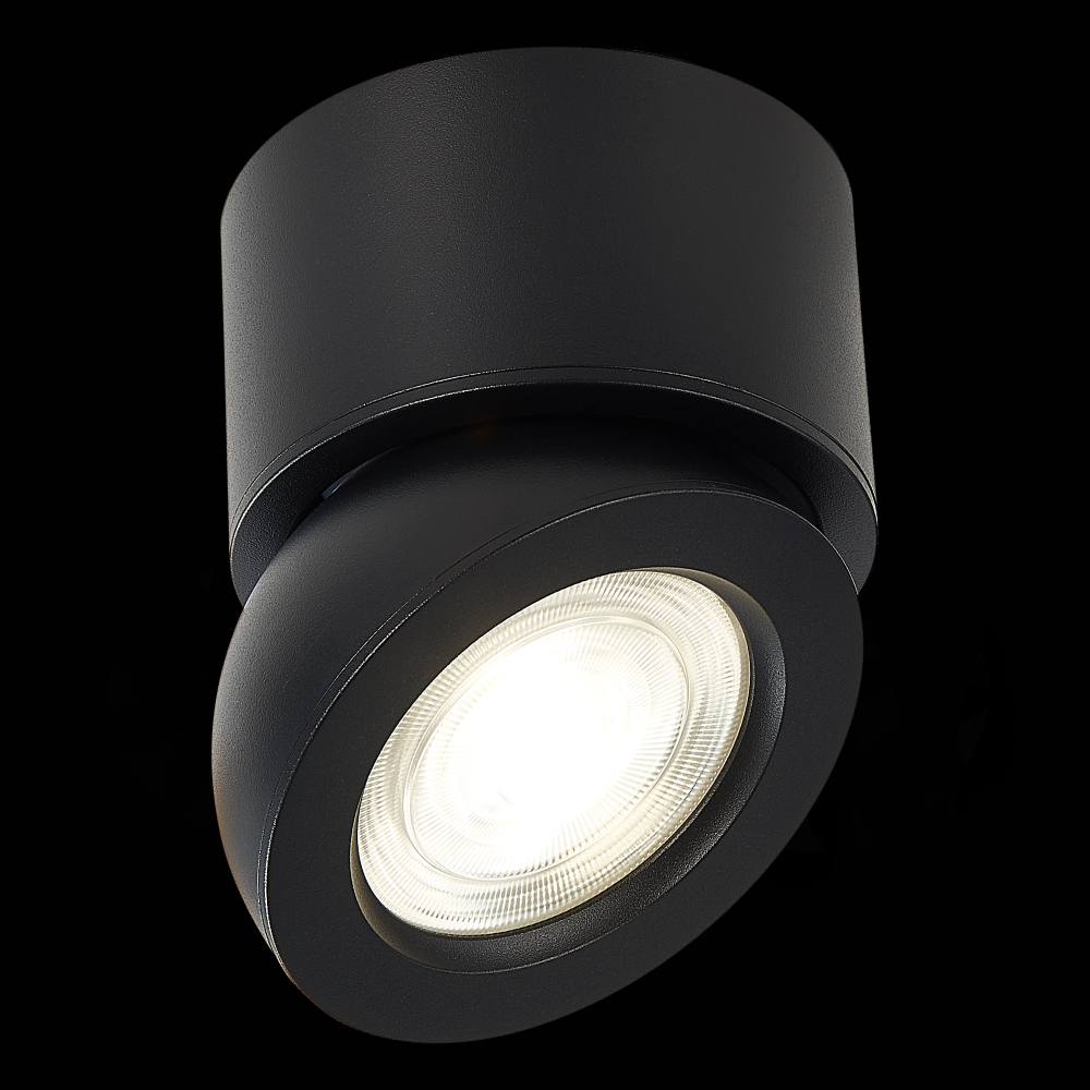 ST654.442.10 Светильник потолочный Черный LED 1*10W 4000K 850Lm Ra&gt;90 38° IP20 D95xH96 180-240V Накладные светильники