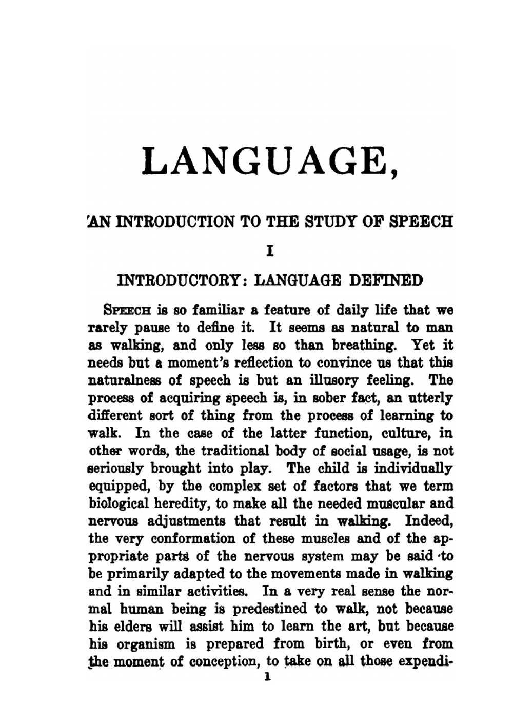 Language. An Introduction to the Study of Speech | Edward Sapir