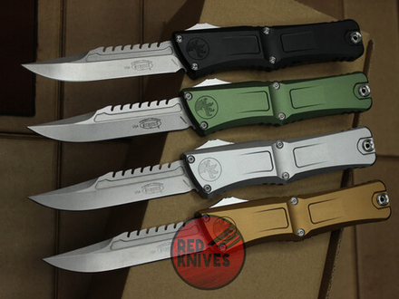 Нож Microtech Troodon 3 BOWIE Bronze - рукоять бронзовый алюминий