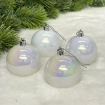 Новогодние шары 6 см (набор 4 шт) «Жемчуг», Перламутр