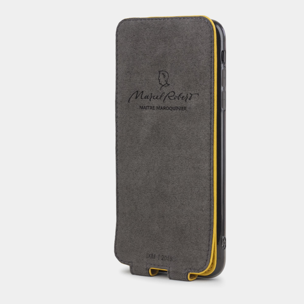 Чехол для iPhone XS Max из натуральной кожи теленка, желтого цвета