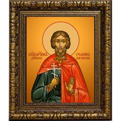 Роман Парийский, диакон, священномученик. Икона на холсте.