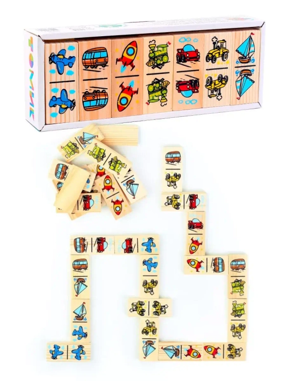 Деревянное домино Транспорт Томик 28 фишек