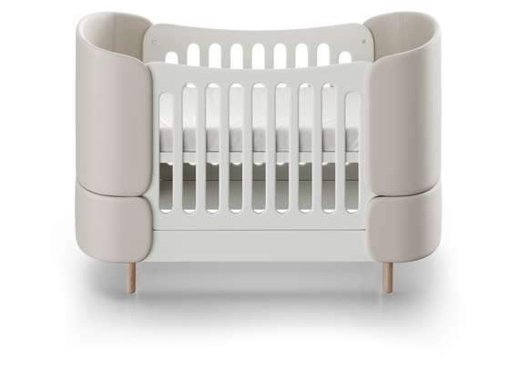 Кроватка-трансформер KIDI Soft (молочный, экокожа)