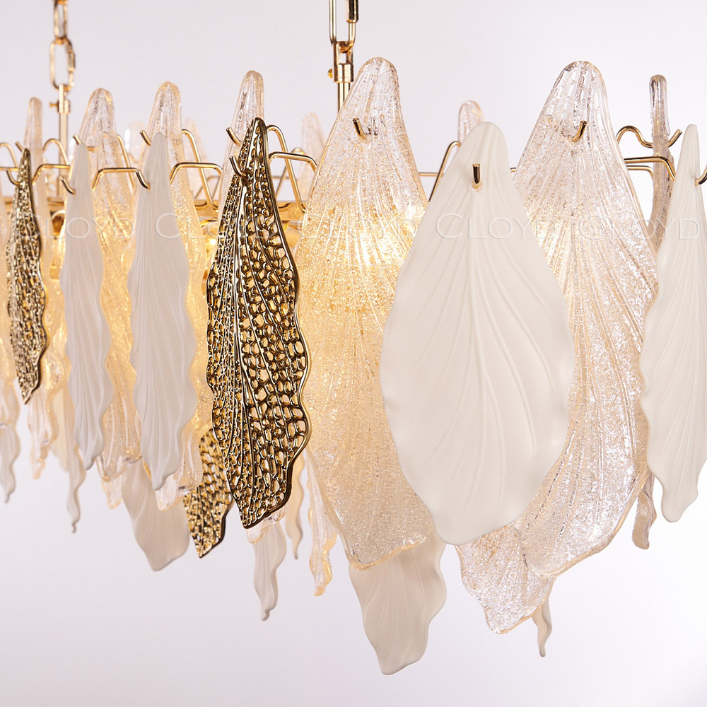 Люстра Cloyd SENEGAL-A C14 / шир. 105 см - с золотыми листьями - золото (арт.11178)