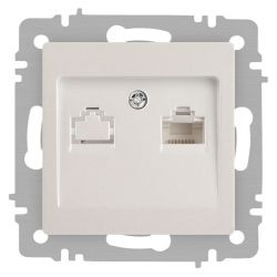 Розетка Intro Accent 6-303-06 информационная RJ45, IP20, СУ, перламутр