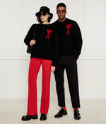 Хлопковый свитер AMI Paris - черный(BFUKS006 018)