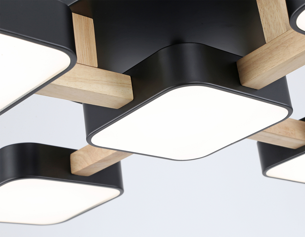 FL4883/5 BK/WD черный/дерево 90W 3000-6000K 675*675*110 (без ПДУ)