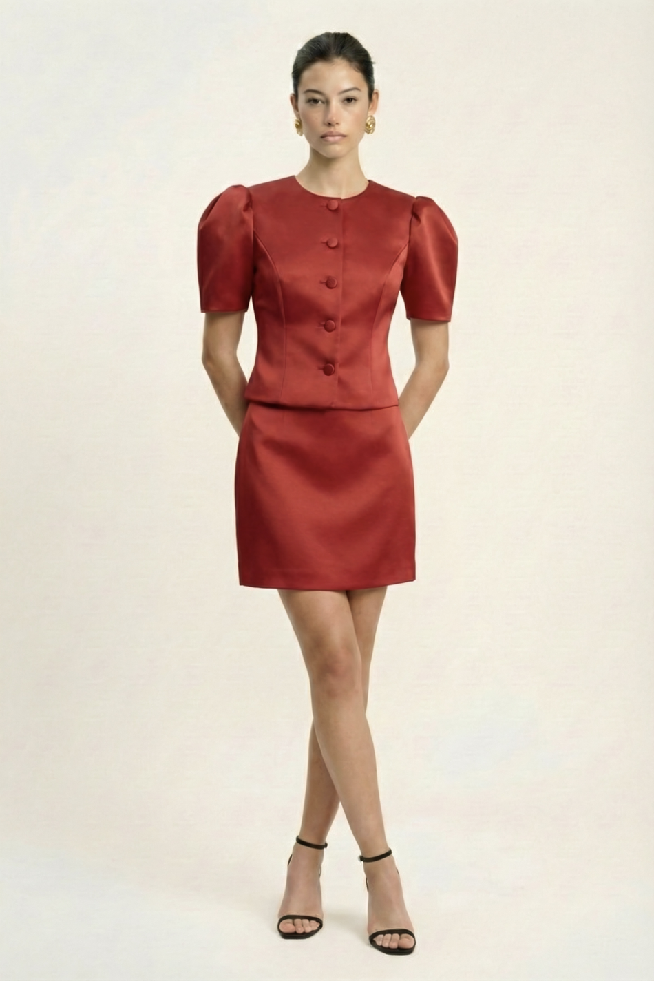 Юбка мини из сатина