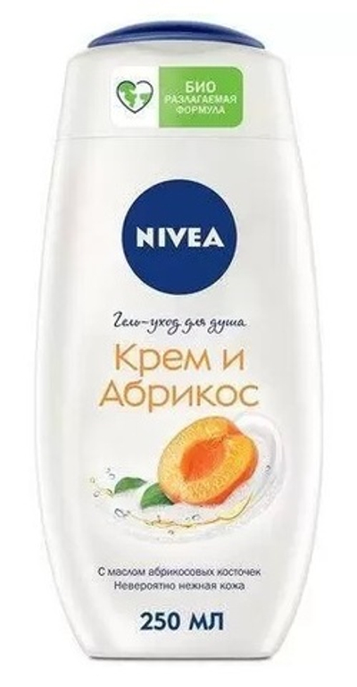 NIVEA гель-крем д/душа,Крем-абрикос (250мл)
