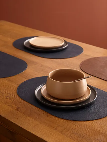 Набор из 4-х двухсторонних сервировочных салфеток pool, 30х45 см, синий/коричневый