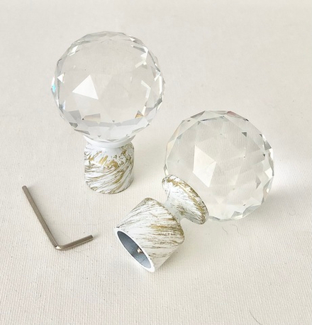 Наконечники металлические Морано d19 мм, цвет белое золото ампир