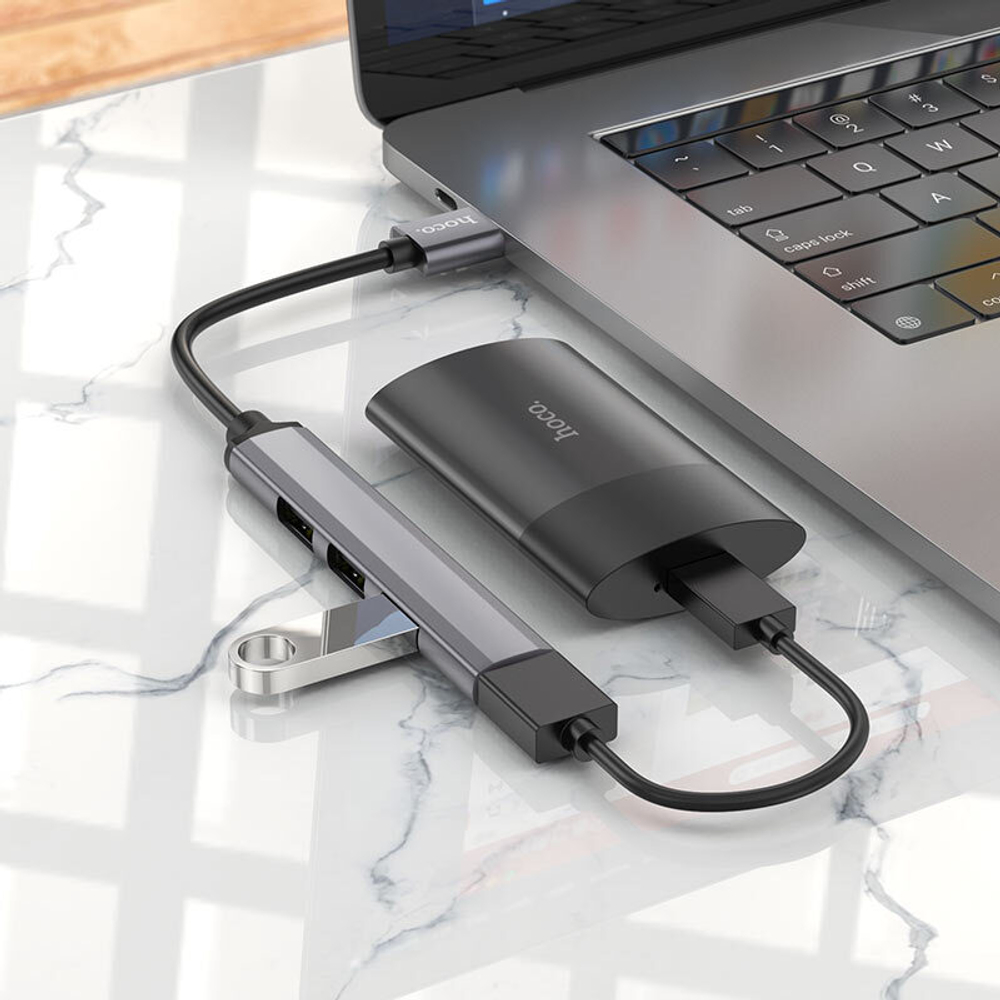 USB Hub Port HOCO HB26 4 in 1 adapter (USB to USB3.0+USB2.0*3)
