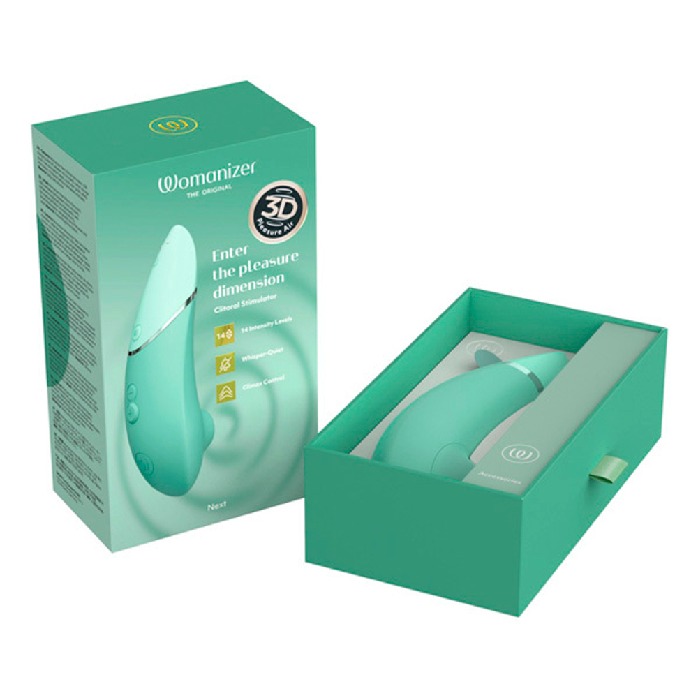 Светло-зеленый бесконтактный клиторальный стимулятор 17см Womanizer Next Sage WZNT1SG8