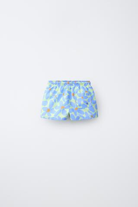 ZARA ПЛАВКИ С ЦВЕТОЧНЫМ ПРИНТОМ, СИНИЙ