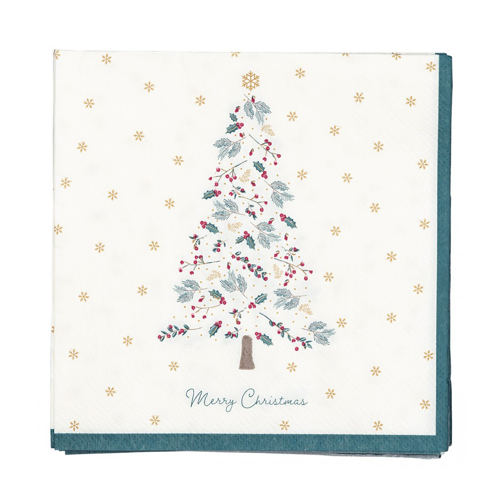 Салфетки бумажные Lucie xmas white, 20 шт