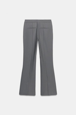 ZARA БРЮКИ FLARE С РАЗРЕЗАМИ, СЕРЫЙ