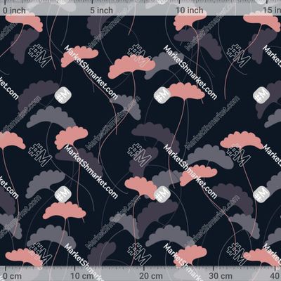 Листья Гинкго в сиренево-синих тонах by Светлана Сметанкина 375 DPI