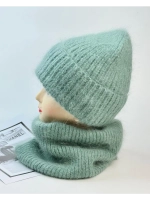 комплект шапка с шарфом- снуд зимний вязаный