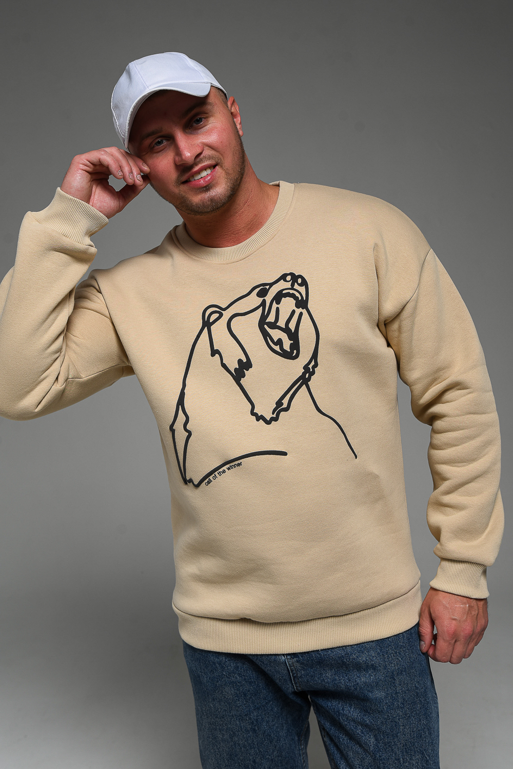 8535 Мужской свитшот оверсайз