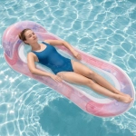 Надувной матрас-шезлонг для плавания Релакс Y-007, 160*85 см, сетчатое дно