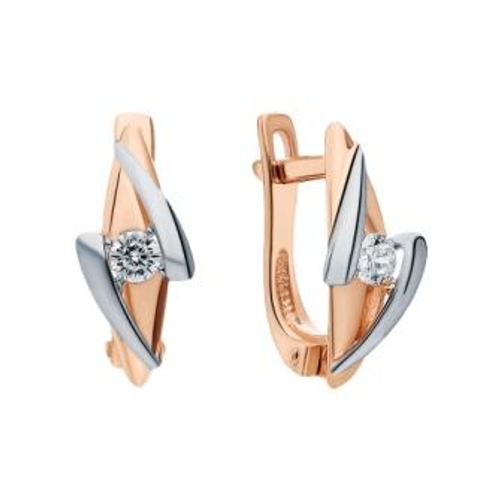 Серьги из золота с фианитами