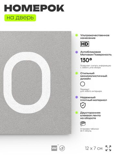 Номер на дверь 310, табличка на дверь для офиса, квартиры, кабинета, аудитории, склада, серая 120х70 мм, Айдентика Технолоджи