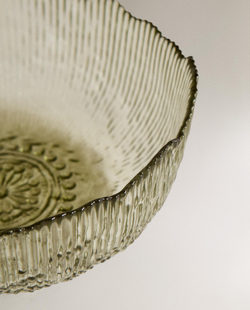 Zara Home блюдо сервировочное из стекла, цвет зелёный, 20.3 см