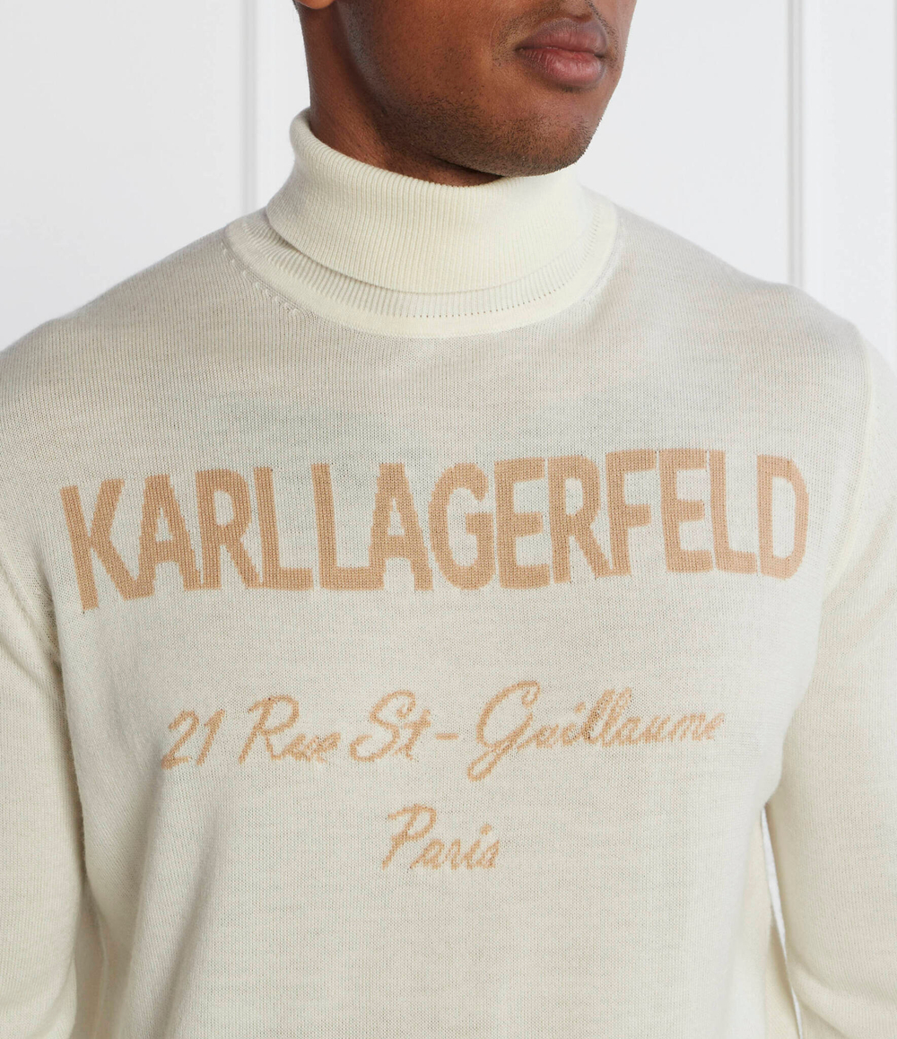 Хлопковый гольф knit Karl Lagerfeld - кремовый(655020 534399)