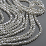 Хрустальный жемчуг, оттенок "Shimmer Snow", шар 4мм, перламутрово-сатиновое улучшенное покрытие