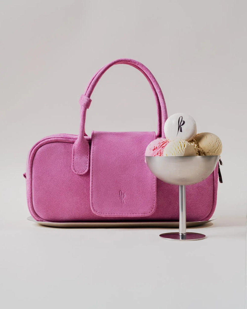 Багет из замши Loaf bag Mini «Pinky»