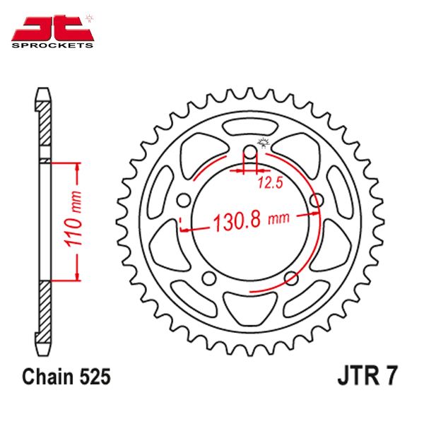 JT JTR7.46 звезда задняя (ведомая), 46 зубьев