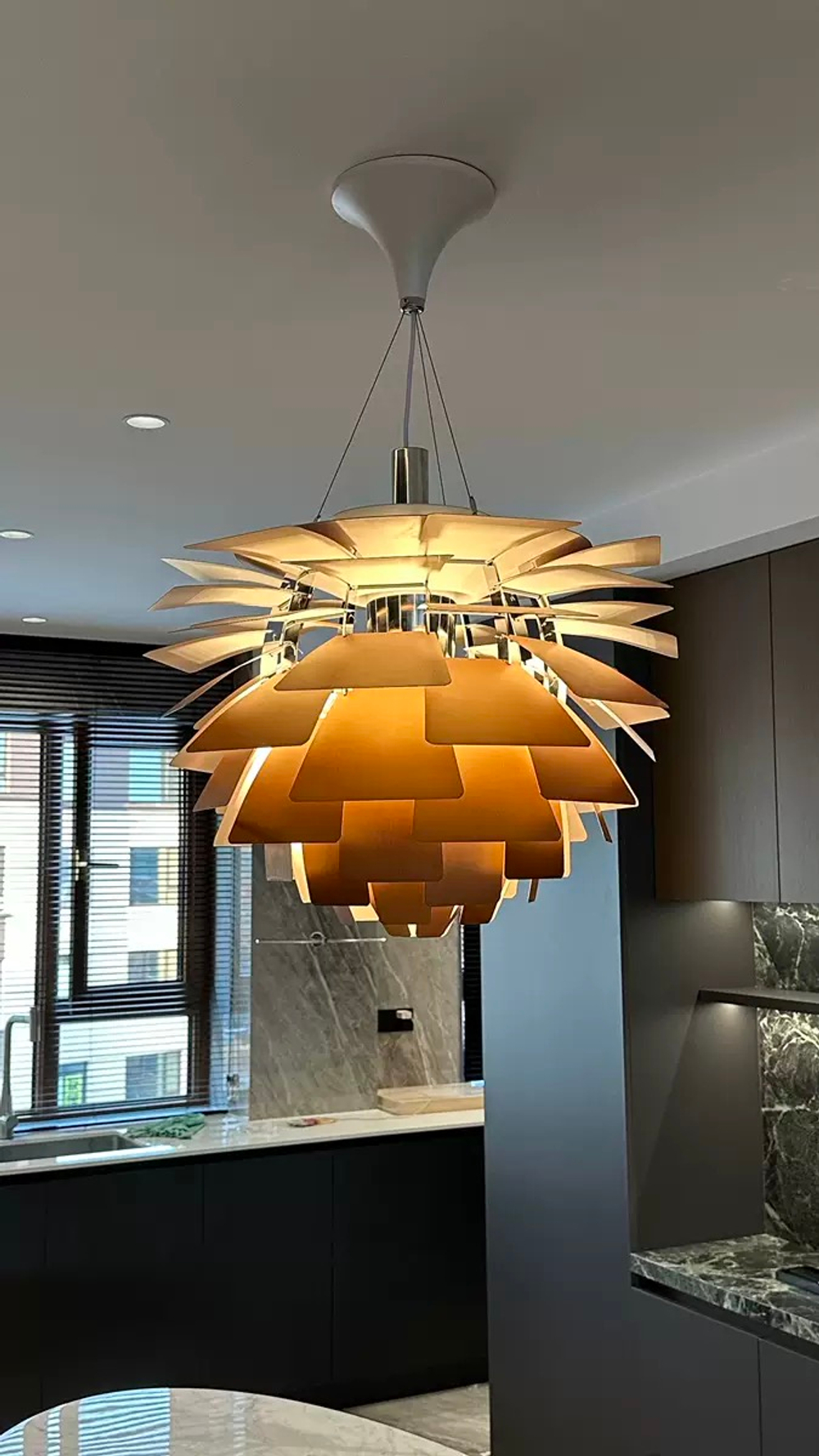 Pendant design lamp PH Artichok by Louis Poulsen (gold)
