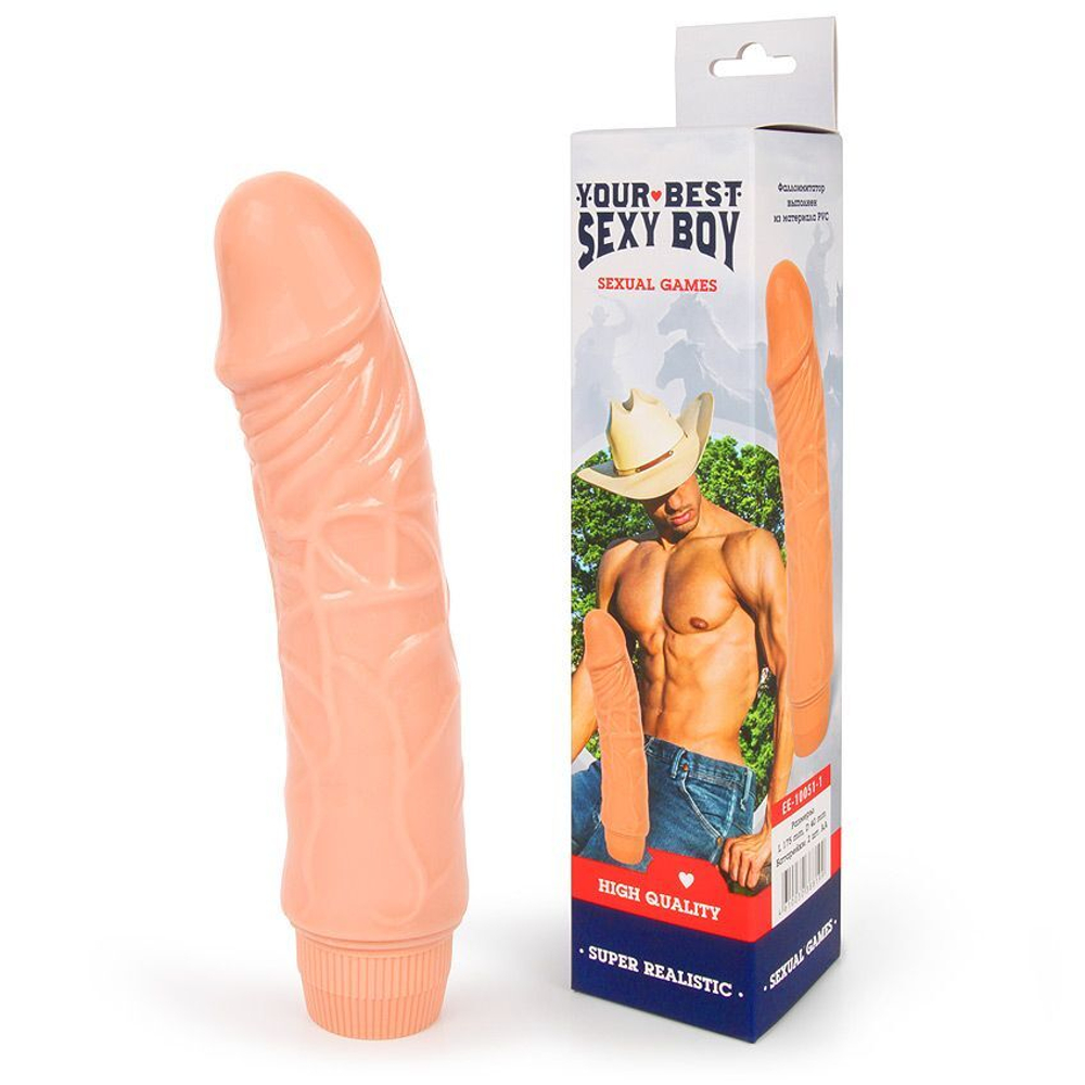 Вибратор Realistic Cock Vibe телесного цвета - 17,5 см.