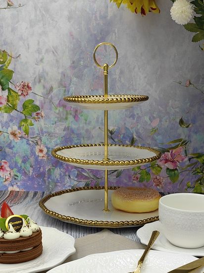 Блюдо 3-х ярусное, этажерка Бусины