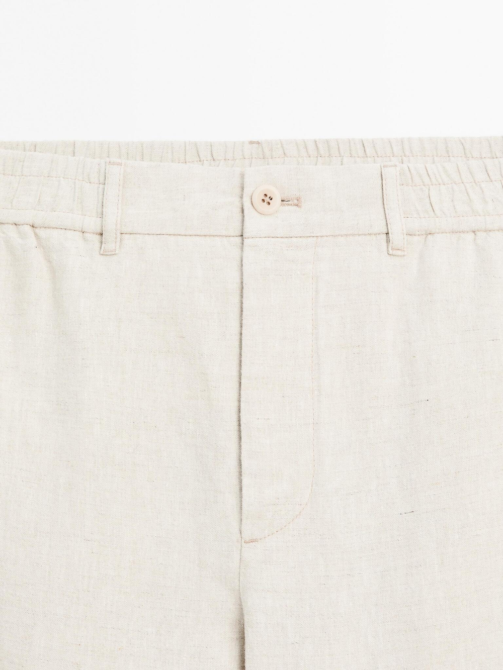 Massimo Dutti Брюки-джоггеры из 100% льна, бежевый