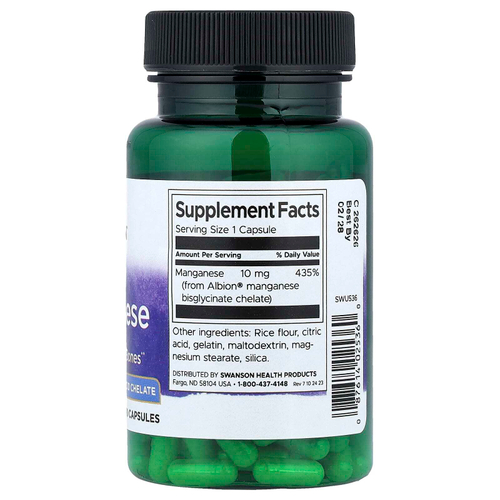 Swanson, марганец Albion®, 10 мг, 180 капсул