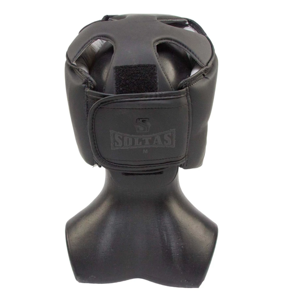 Шлем боксерский SOLTAS, открытый, черный, DX TOP SOFT MATT