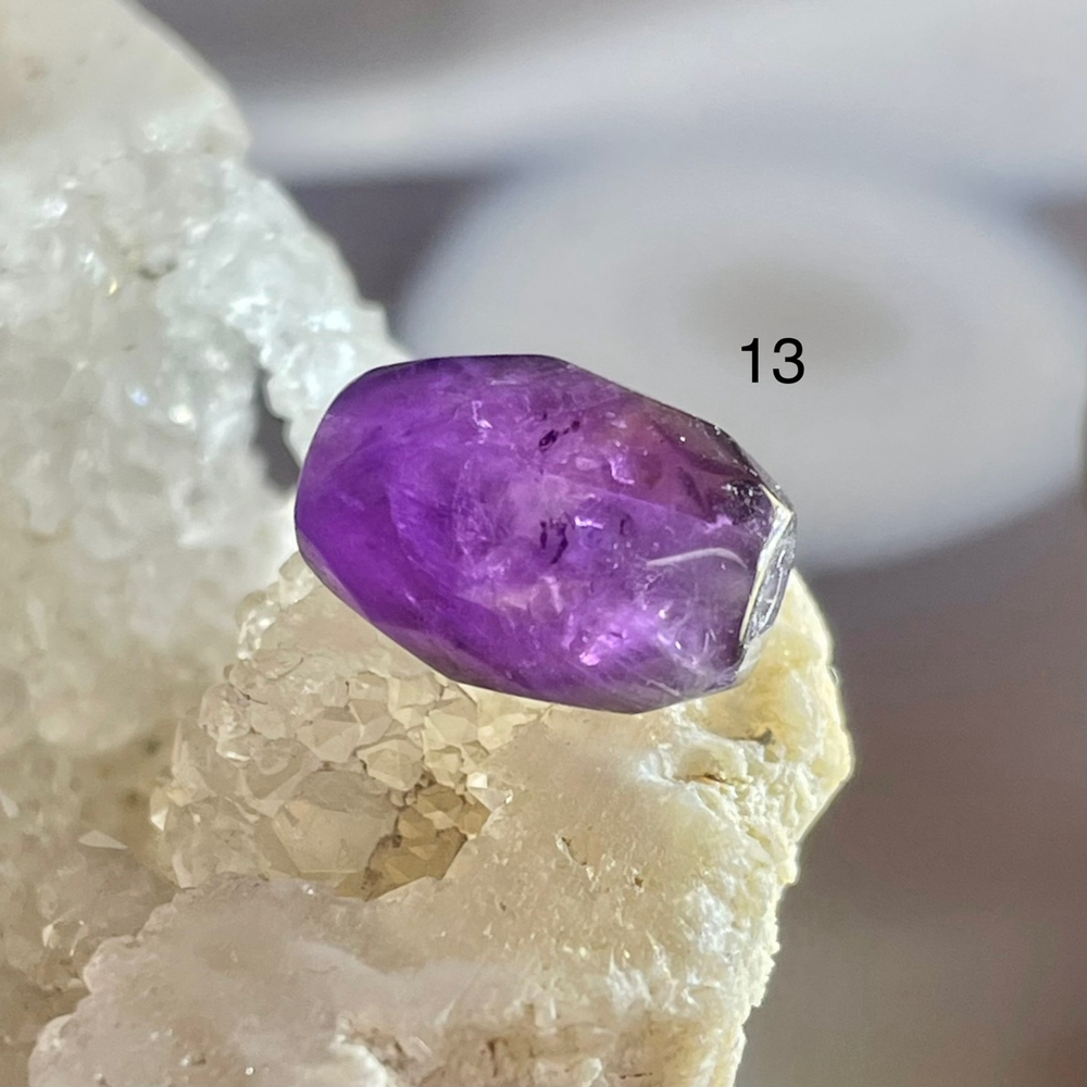 54611  Аметист Бусина бочонок 10*14мм огр