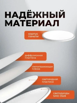 Светильник потолочный светодиодный Maghome 3000K/4000K/6500K, 36Вт, 40cm, 2.4cm толщиной ,белый
