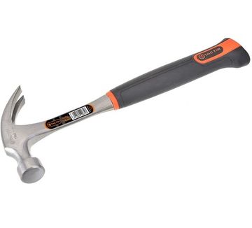 Молоток с гвоздодером 450 гр, металлический Tactix 221051