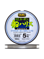 Флюорокарбоновая поводочная леска для рыбалки Duel H.D,Carbon Fune Leader Fluorocarbon 100%, 0,285 мм, 100 м, 6 кг, прозрачный
