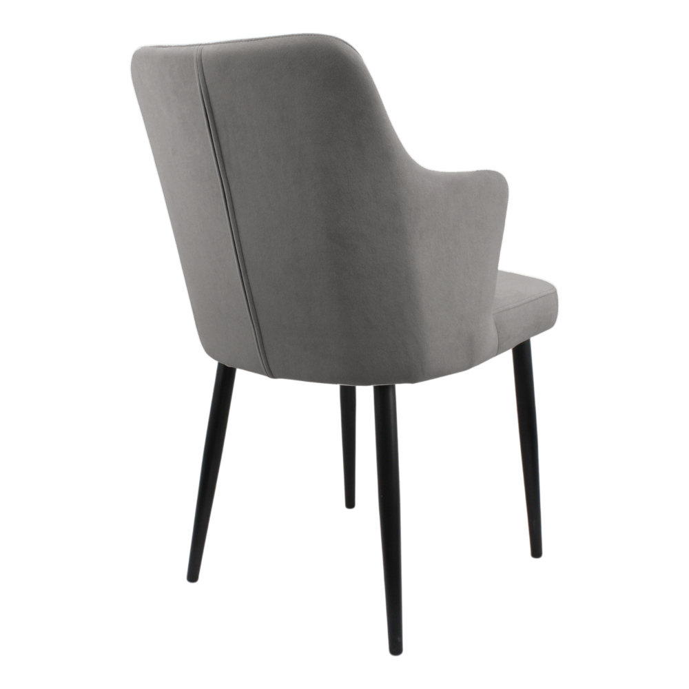 Стул "Хант" (арт. 345), велюр Бренди В28 антрацит, ножки круглые черные.