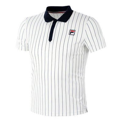Мужское теннисное поло Fila Stripes Björn Polo Men - White, Dark Blue